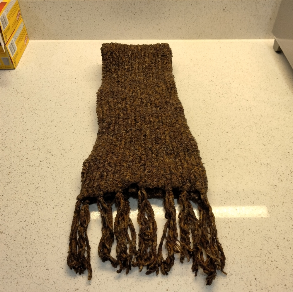 Brown knit scarf